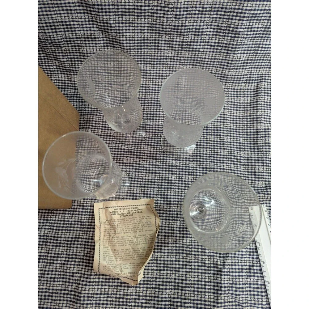 Set Of 4 Princess House Crystal Heritage Parfait Cocktail Dessert Glasses